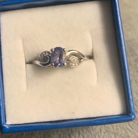 Genuine tanzanite sterling silver ring - Picture 3 of 8